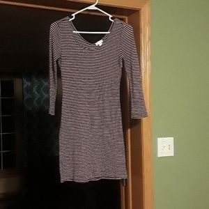 Striped stylish fitted dress